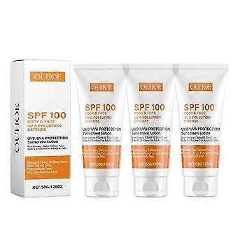 1-3 kpl SPF 100, Kasvot, Vedenkestävä SPF 100 Kosteusvoide Rasvaton voide Kasvoille ja Vartalolle, UVB/UVA-suoja Aurinkovoide SPF 100 TXBB