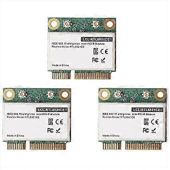 3X Mini PCIe WiFi Card, Dual Band 802.11ac 433Mbps 2.4GHz/5GHz with Bluetooth 4.2