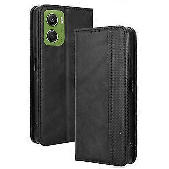 Flippdeksel til Motorola Moto G06 Vevd tekstur PU-skinn lommebokdeksel kortholder stativ fallbeskyttelse