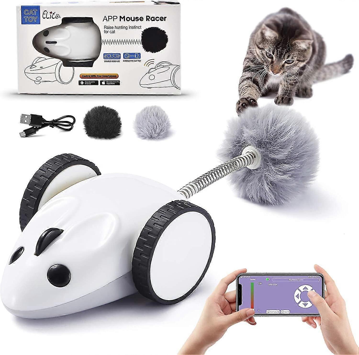 Interactive Robotic Cat Toys,app Controlled Automatic Usb Charging 360 Degree Cat Toys