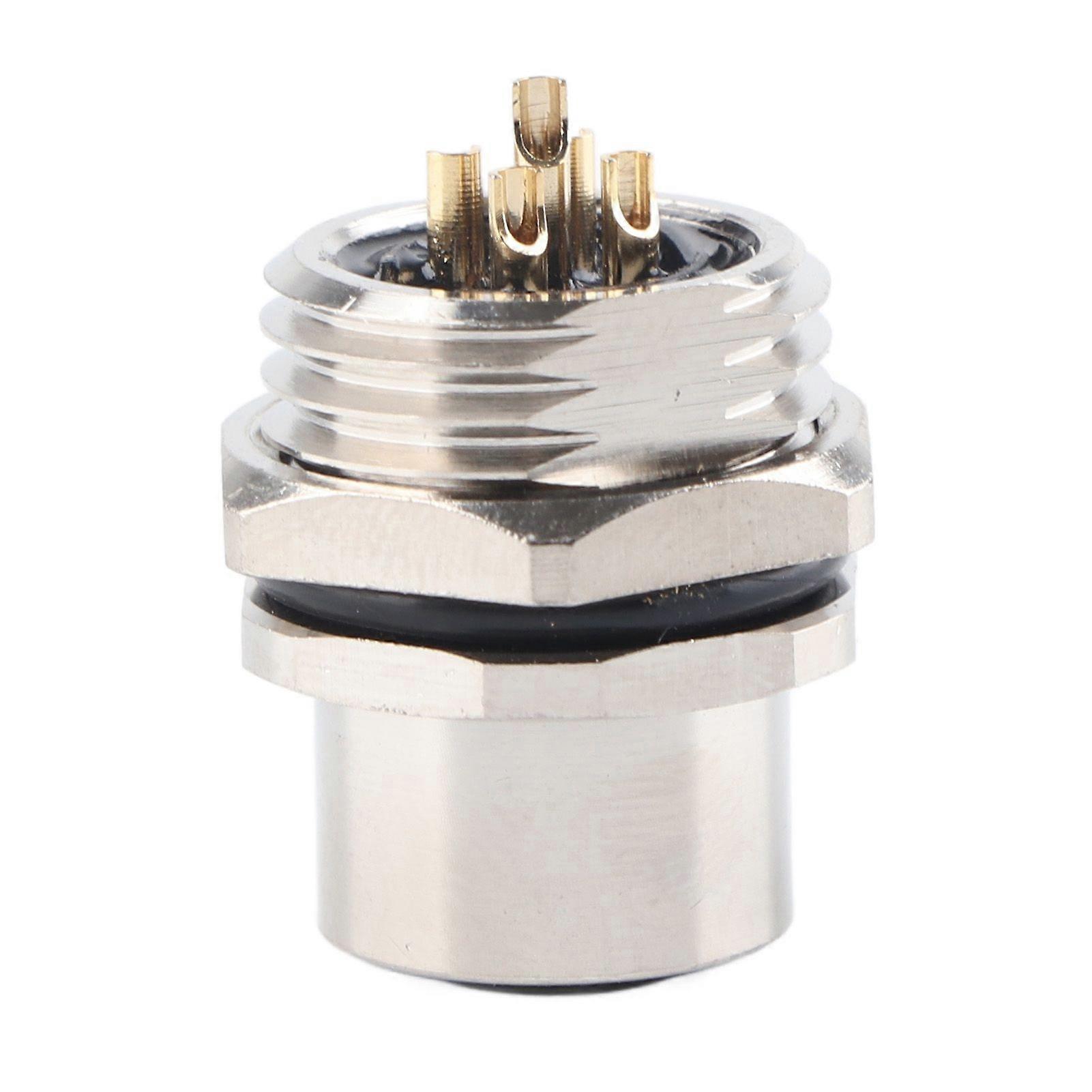 M12BS5 Panel Mounted Socket M12 IP67 Waterproof Connector 5pin Plug Adapter