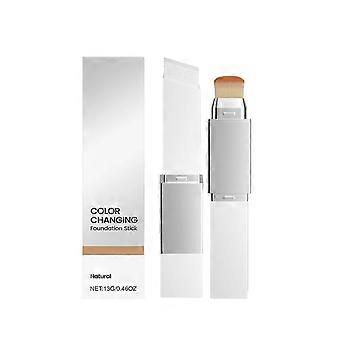 Color Changing Foundation Stick and Hydrating Concealer, 3 in 1 Coverage, Dual Ended (Natural)