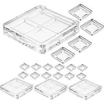 4pcs Transparent for Custom Eyeshadow Colors Lightweight Lipstick Holder Organized Four-compartment Design for Easy Access and Travel