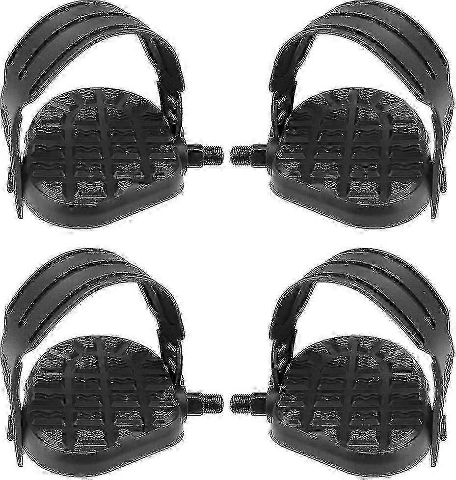 Exercise Spinning Bike Pedals with Adjustable Strap Compatible with Fixie Set Replacement