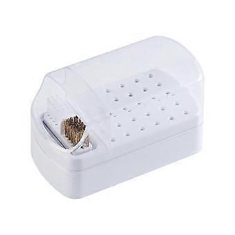 Supporto per punte per trapano per unghie 2 in 1 e custodia per spazzola per la pulizia delle punte per trapano per unghie, espositore per organizer per punte per trapano per unghie da 30 fori