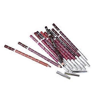 12 Pcs Waterproof Eyebrow Pen Lip Makeup Set Pipliner Pencil Lip Liner Pencils