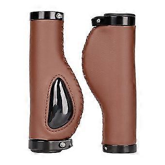 Ergonomic Locking Handlebar Grips, Leather Non-Slip Mountain Bike Handlebar Grips, Cycling Accessories