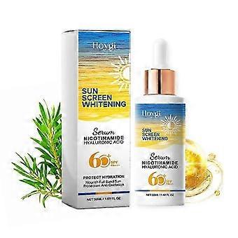 Sérum protetor solar FPS 60 com proteção UV, reduz o bronzeamento, melhora a reparação de queimaduras solares, proteção solar de longa duração para uso externo.