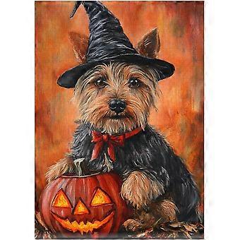 Halloween Australian Terrier Jigsaw Puzzle - Pet Pumpkin Costume Portrait for Australian Terrier Owner SQZ997