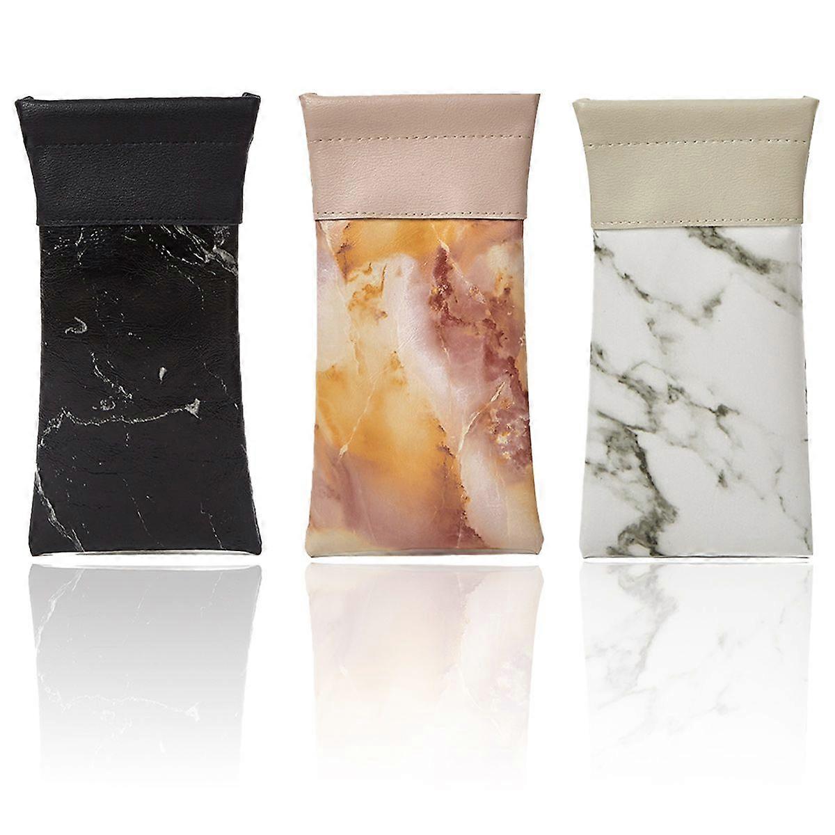 Squeeze-Top Genuine-Leather Eyeglass Cases With Soft Microfiber Interior