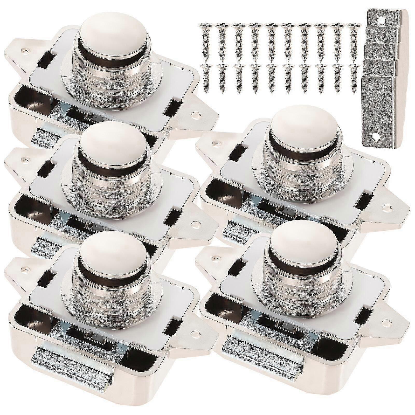 5pcs Push Button Latch Catch Push Button Lock Cupboard Door Push Button Lock 26-27