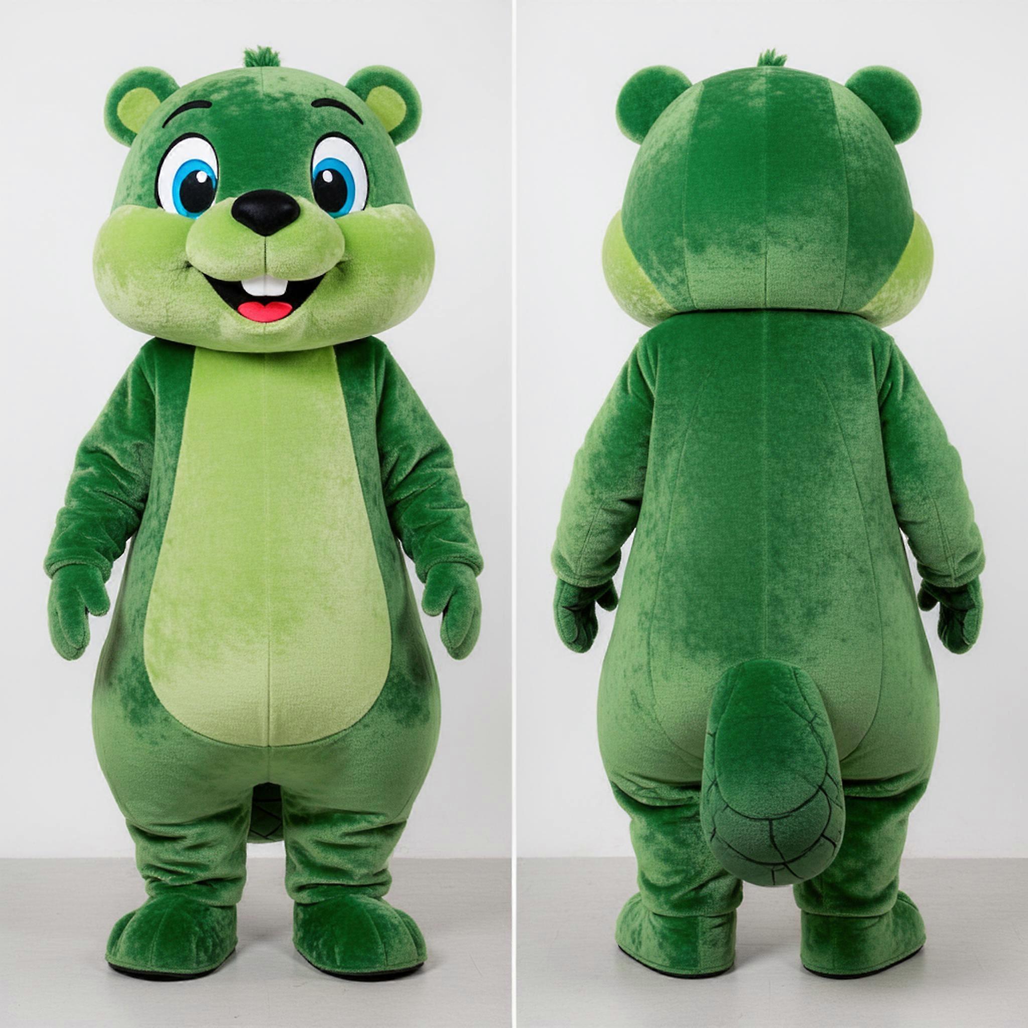 MASTICOT Emerald Green Playful Beaver Mascot
