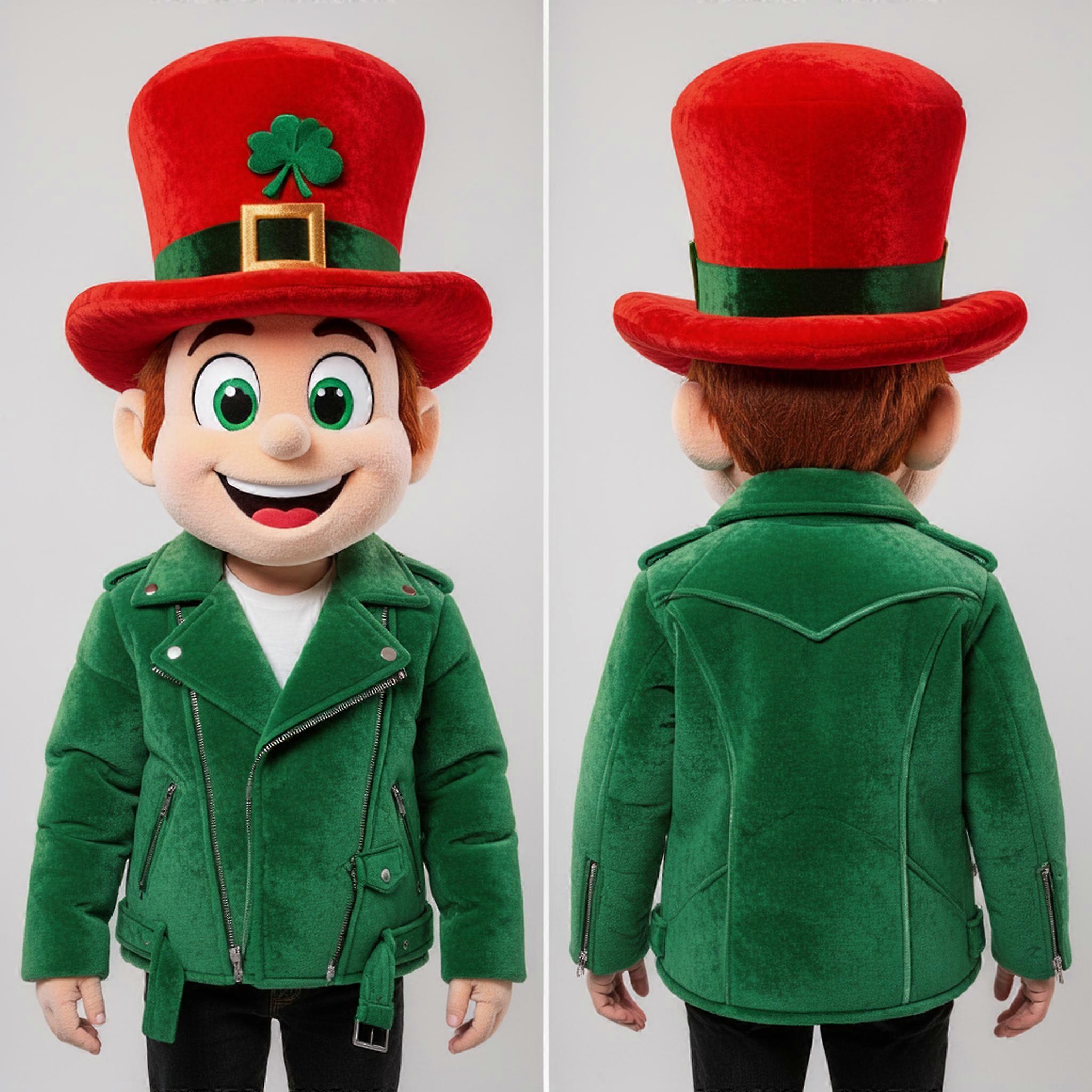 MASTICOT Emerald Green Pointed Hat Leprechaun Hat Mascot