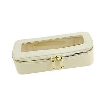 Ivory White Makeup Brush Holder with Sturdy Storage Design, Easy Clean Surface, Compact Organizer for Vanity