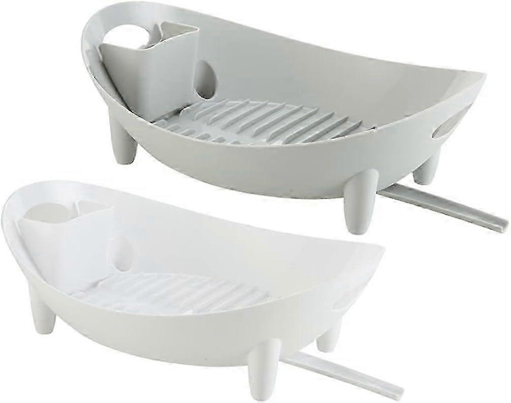 Durable Oval Dish Rack With Removable Cutlery Tray