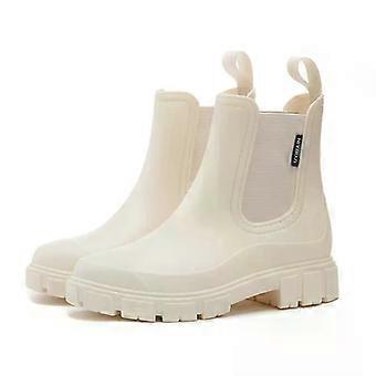 Regenstiefel Sommer 2025, Chelsea-Regenschuhe für Damen, dicke Sohle, wasserdicht, elastisches Band, Wasserschuhe
