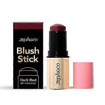 Blush em bastão hidratante vermelho escuro, fácil de aplicar, longa duração, para bochechas e lábios.