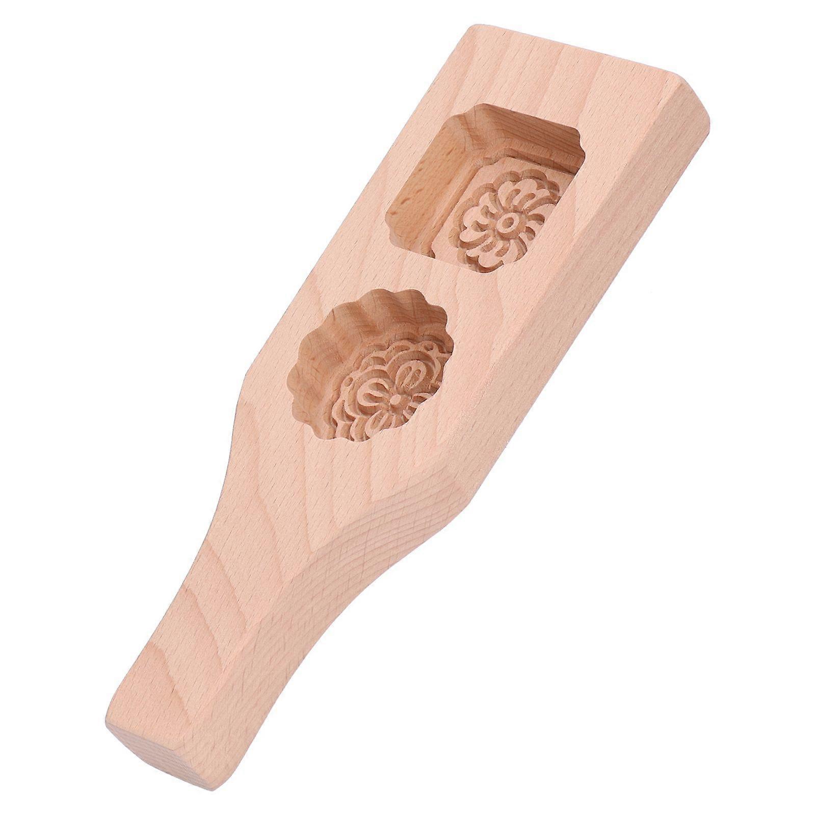 Non-Stick Wooden Mooncake Mold Exquisite Pattern Durable Multi-Purpose