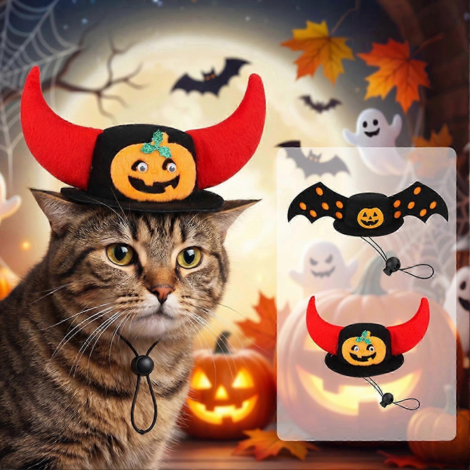 Felt Bat Hat Adjustable Pumpkin Style