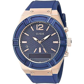 Guess connect Quartz Analog Man Watch with C0001G1 Rubber Bracelet