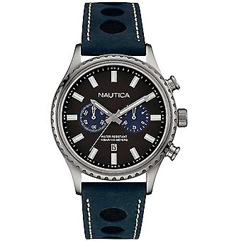 Nautica - nms 02 Quarz Analog Man Uhr mit NAI18512G Kuhfell Armband