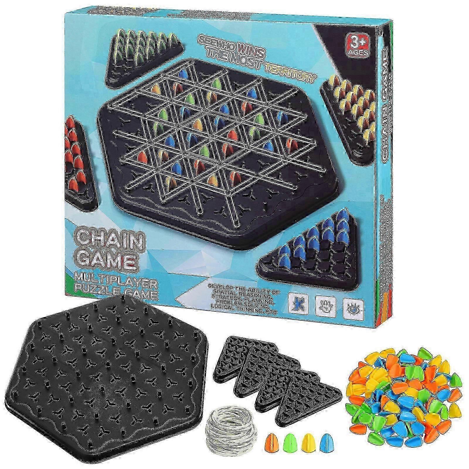 New Triangle Chain Chess Game for Multiplayer Challenge 1Set Plastic Material 26-27