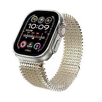 Champagne Gold 42mm Adjustable Stainless Steel Milanese Loop Strap for Apple Watch Series 101
