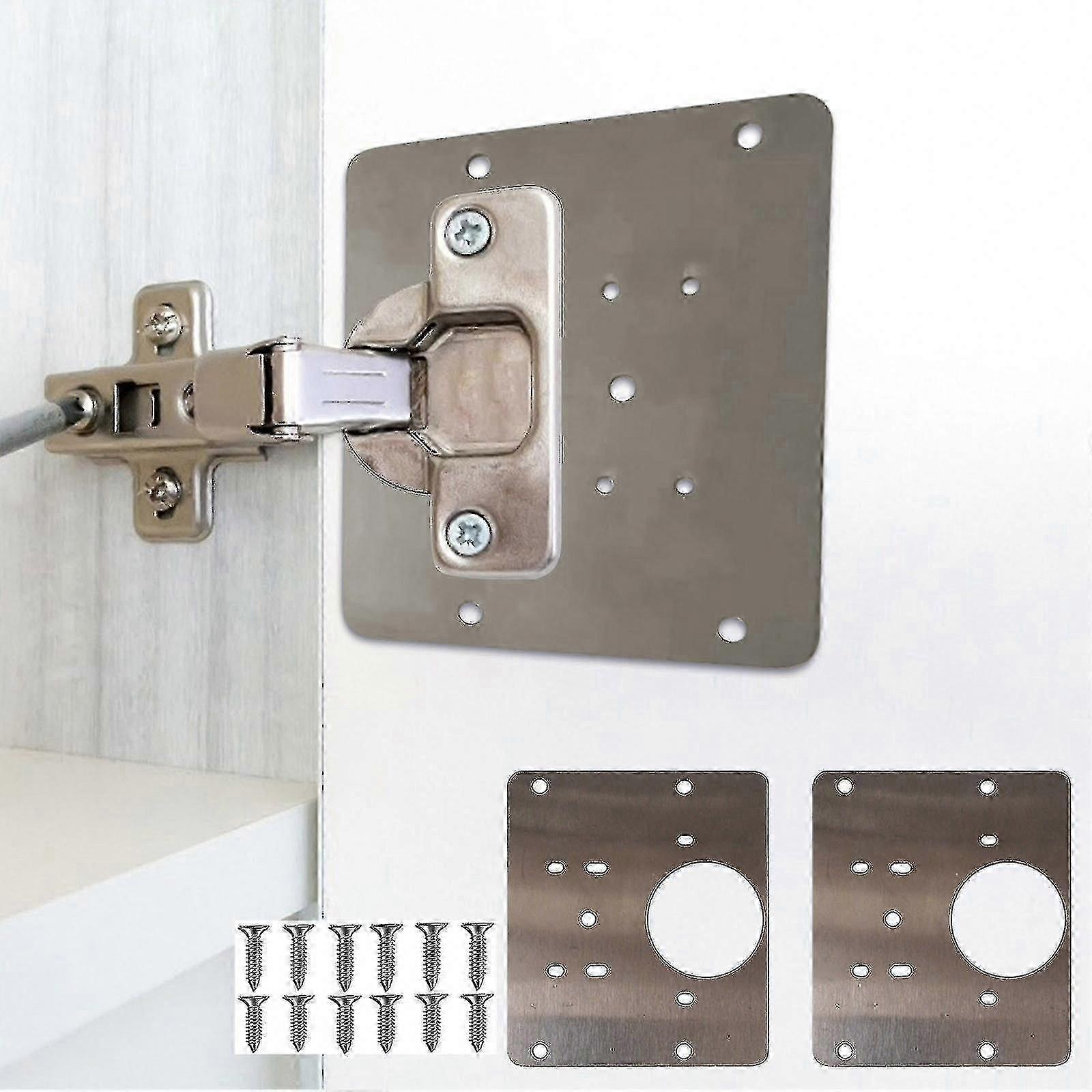 Kitchen Cupboard Door Hinge Repair Kit Replacement Side Panel Mount for Cabinets
