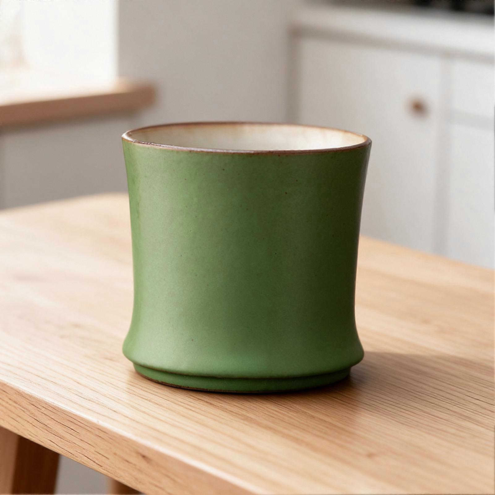Ceramic Bamboo Tea Cup, Bamboo Joint Design Stackable Cup for Tea and Coffee