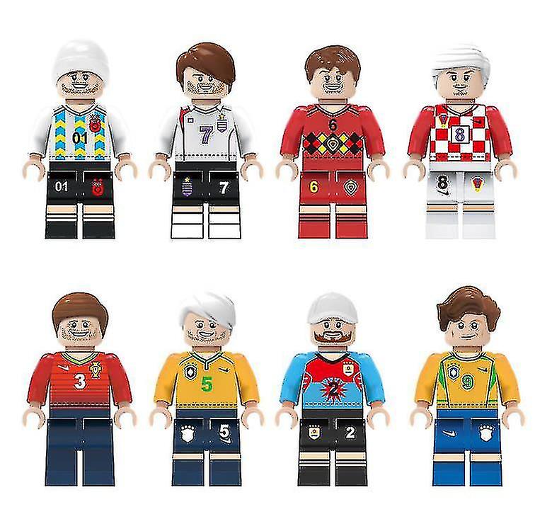 8 قطع كرة القدم لاعب كرة القدم كتل بناء القوات الخاصة الطوب البنادق أسلحة متوافقة مع ألعاب الطوب