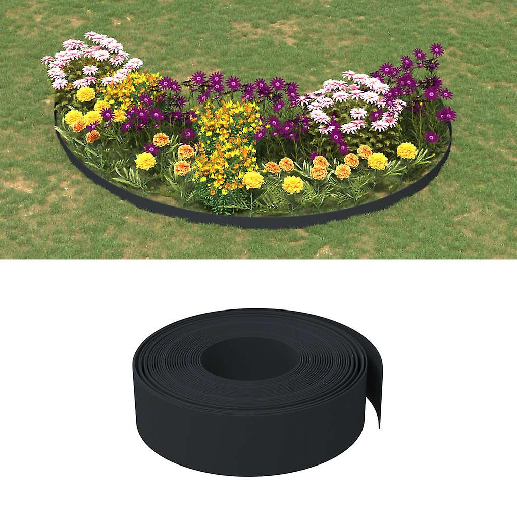 Lawn edging black 10 m 15 cm polyethylene
