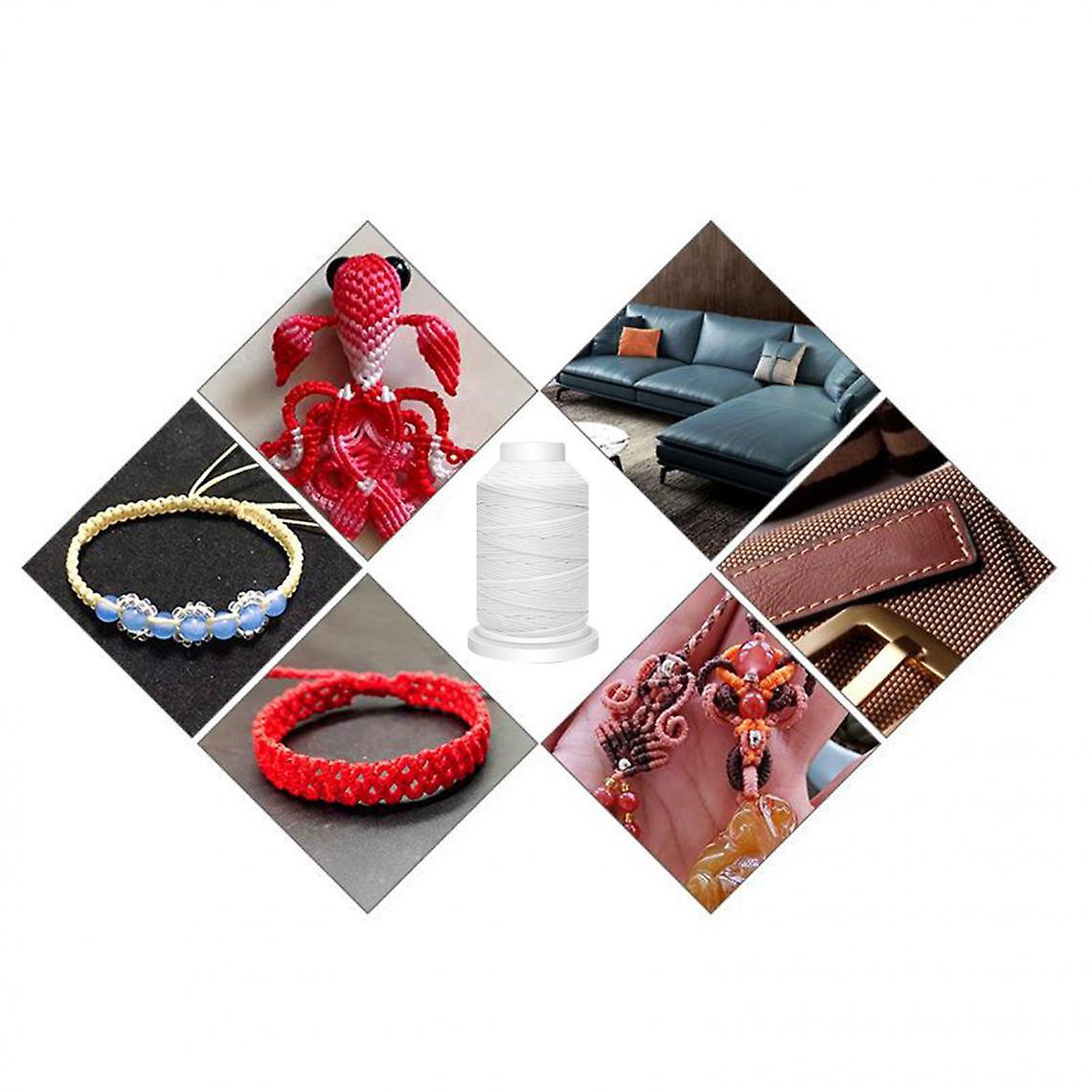 Polyester Cord Waxed Thread For Sewing Leather Craft White