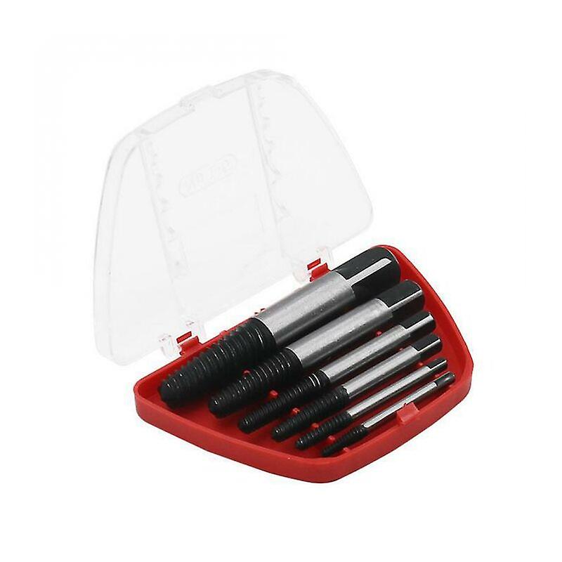 6pcs Damaged Bolt Screw Extractor Easy Remove Broken Screw Extractors Set Removal Tool with Storage Box for Broken Pipe Studs