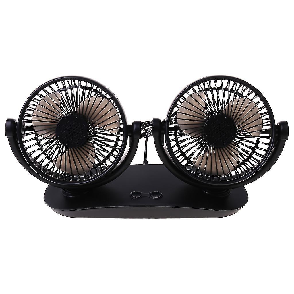 Universal Dual Head Usb Powered 3-speed Adjustable Usb Fan Compatible With Car Suv