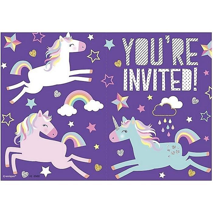 Unique Party Stars & Unicorn Invitations (Pack of 8)