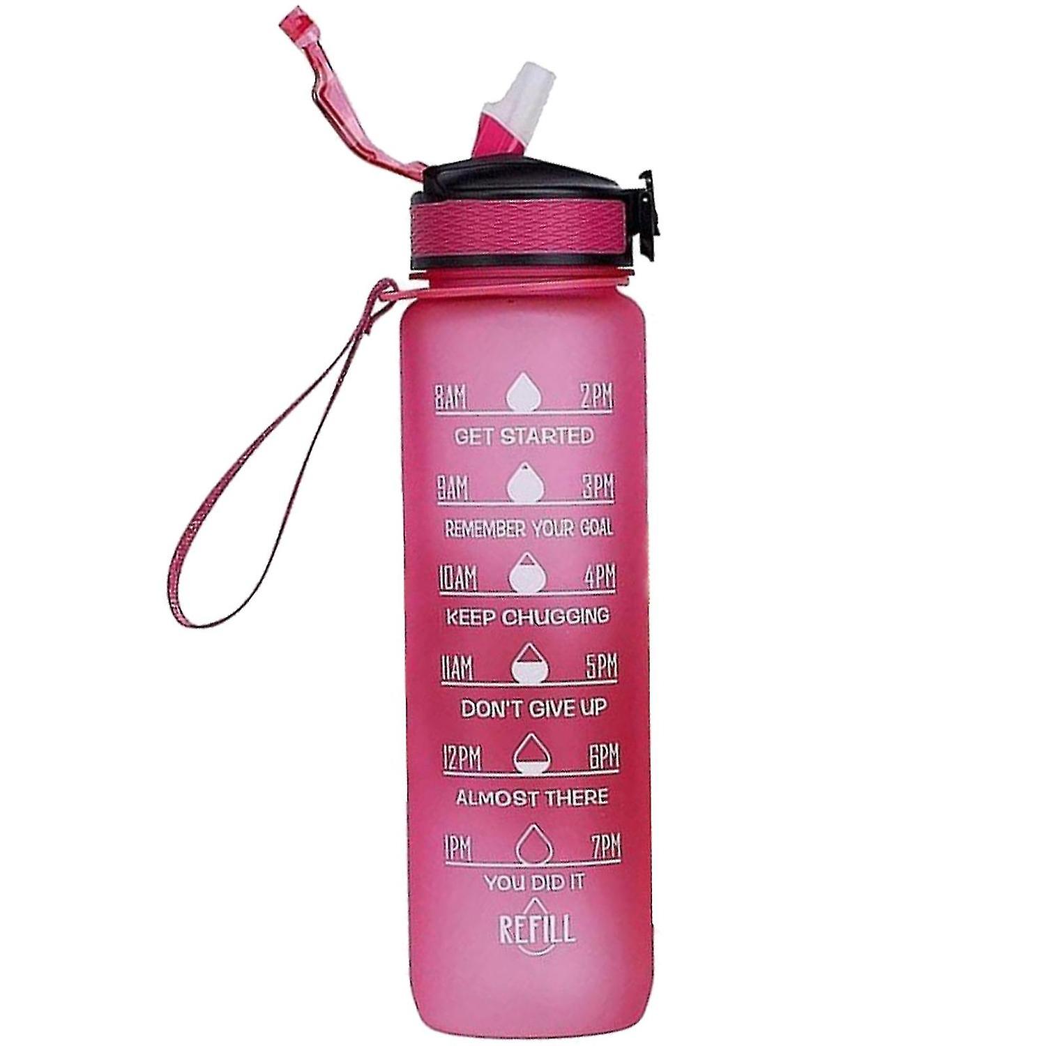 1000ml Free Motivational With Time Marker Fitness Jugs Gradient Color Cups Outdoor Frosted Water Bot