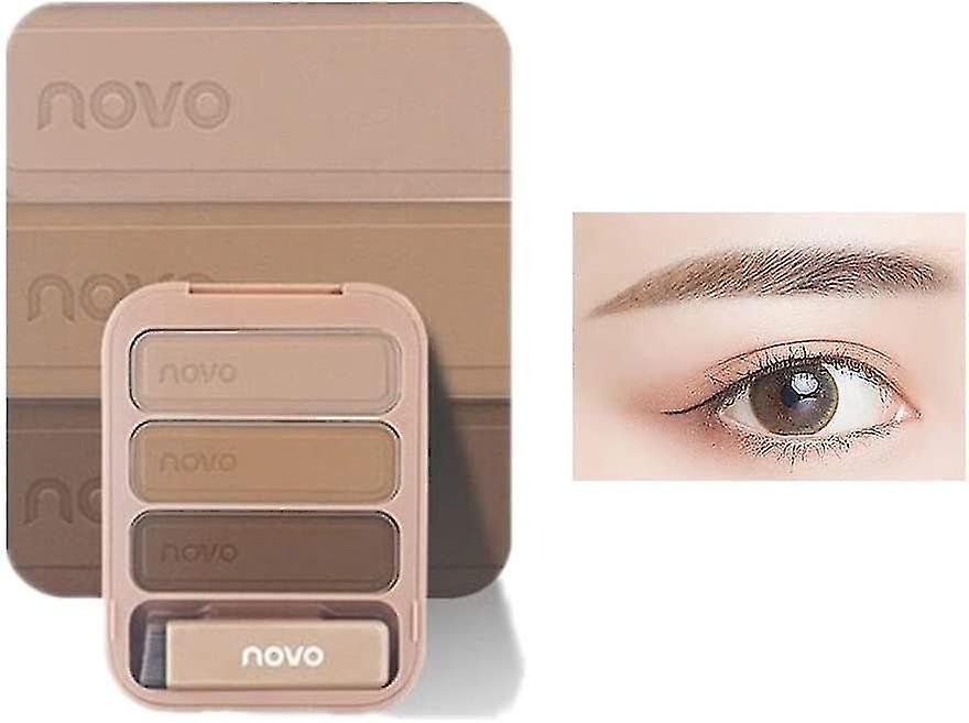 3 Color Eyebrow Powder Palette Set, Easy To Color, Waterproof, Long Lasting, With Brush And Mirror