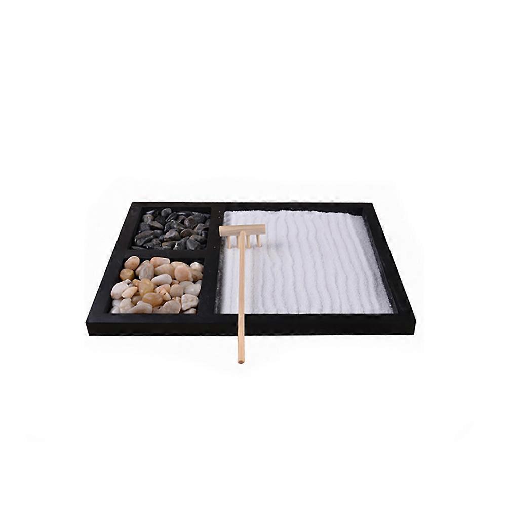 Mini Meditation Sand Table 21.5x17x1.2cm with Rake & Rocks