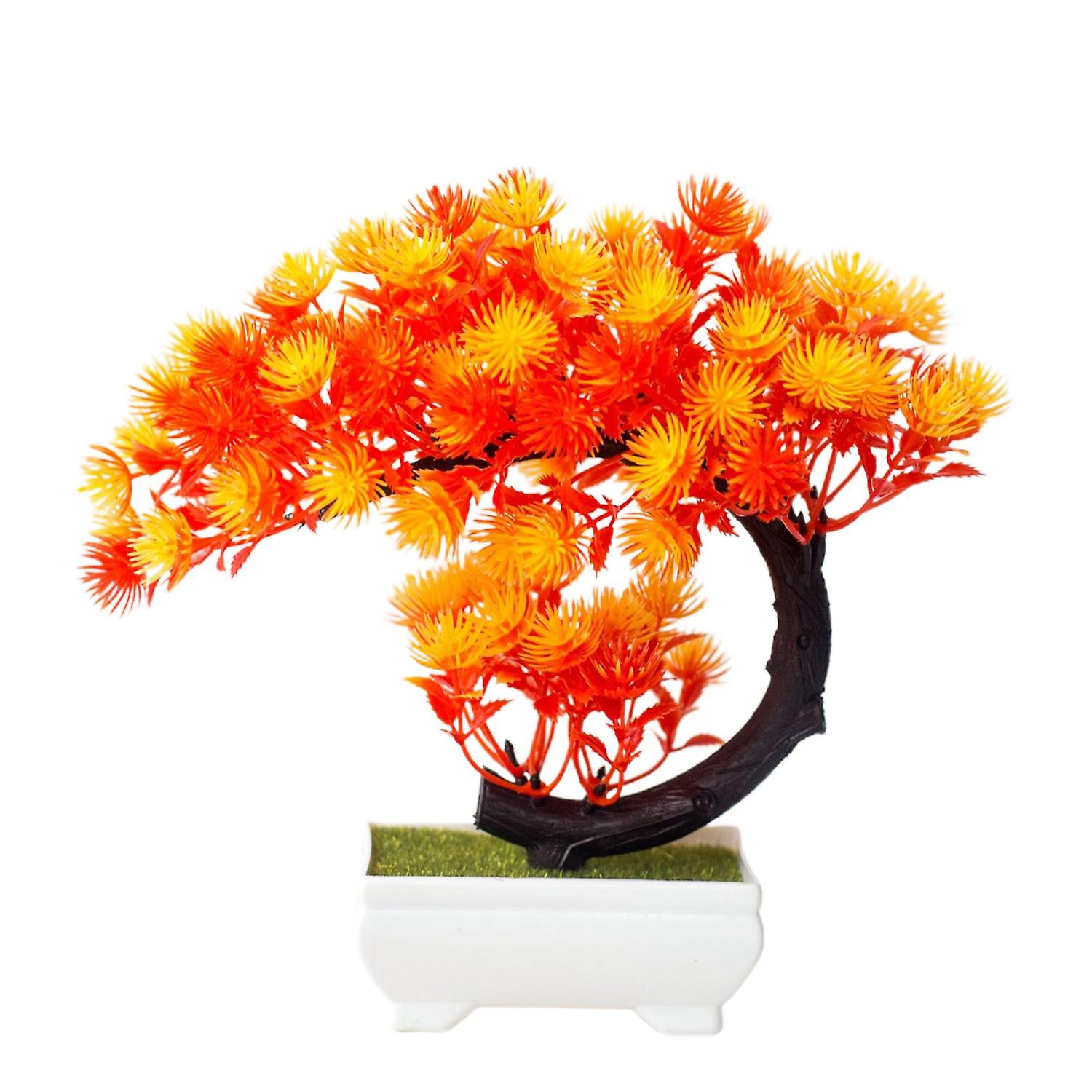 Fake Bonsai Compact Decorative Colorful Beautiful Artificial Flower Bonsai with Pot Desktop Decor