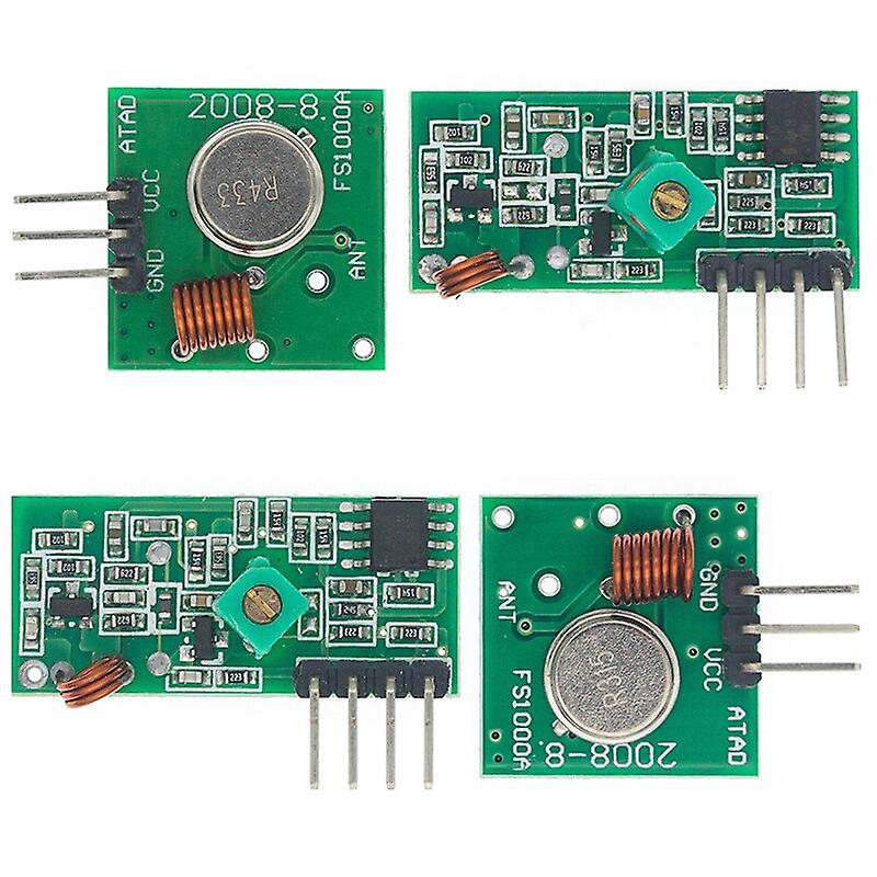 2Paire (4pcs) 315mhz 433mhz Rf Kit d’émetteur et de récepteur sans fil 5v dc sans fil pour Arduino Raspberry Pi / arm / mcu