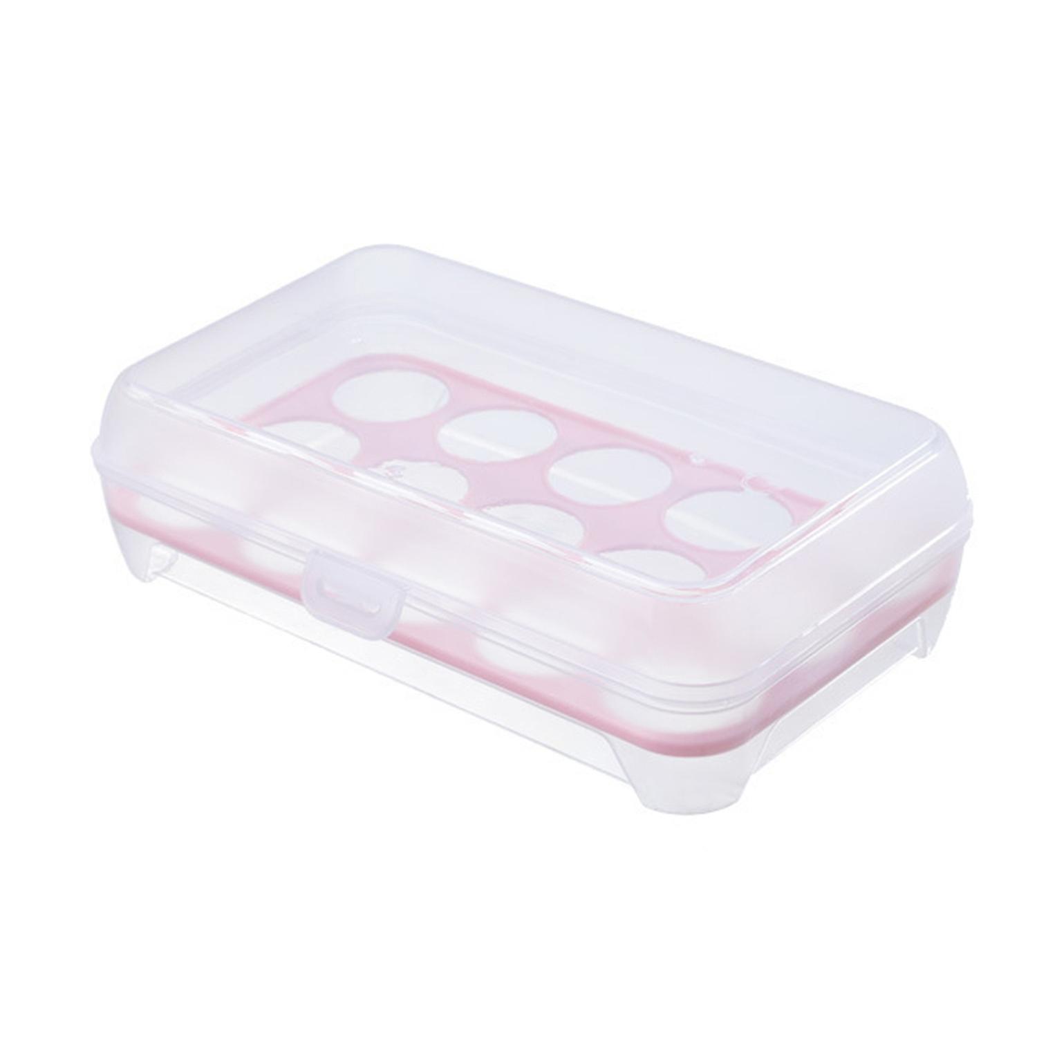 Egg Storage Box High Capacity Transparent Visible 15 Grid Refrigerator Egg Fresh-keeping Box Kitchen