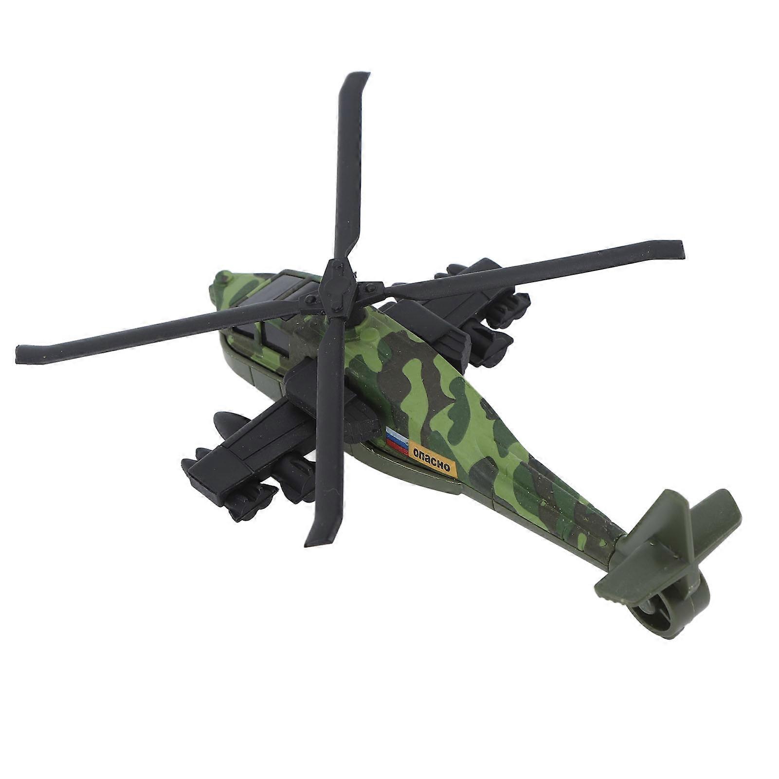 Armor Airplane Model Kit Green Alloy Pull Back Rotation Toy