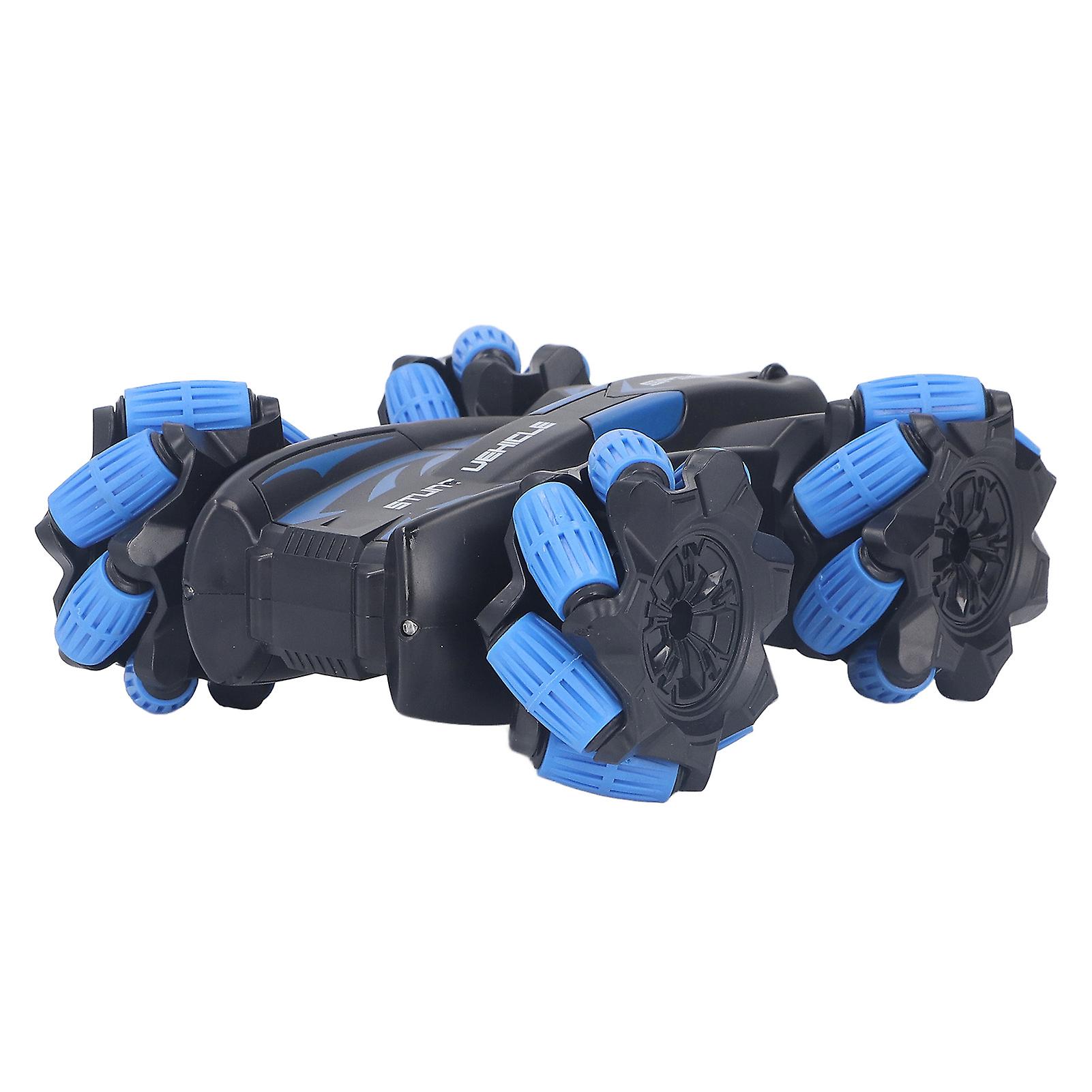 RC Stunt Car for Boys Girls 360 Degree Rotation Double Sided Driving 2.4GHz Remote Control Car for Land Beach Blue 