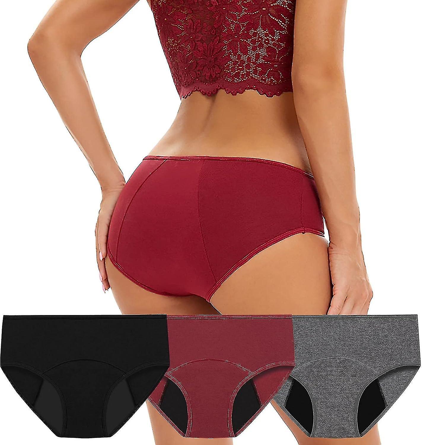 3pcs chiloți menstruali, chiloți menstruali flux abundent chiloți menstruali, femei absorbant de apă fără scurgeri fiziologice lenjerie-yuyu
