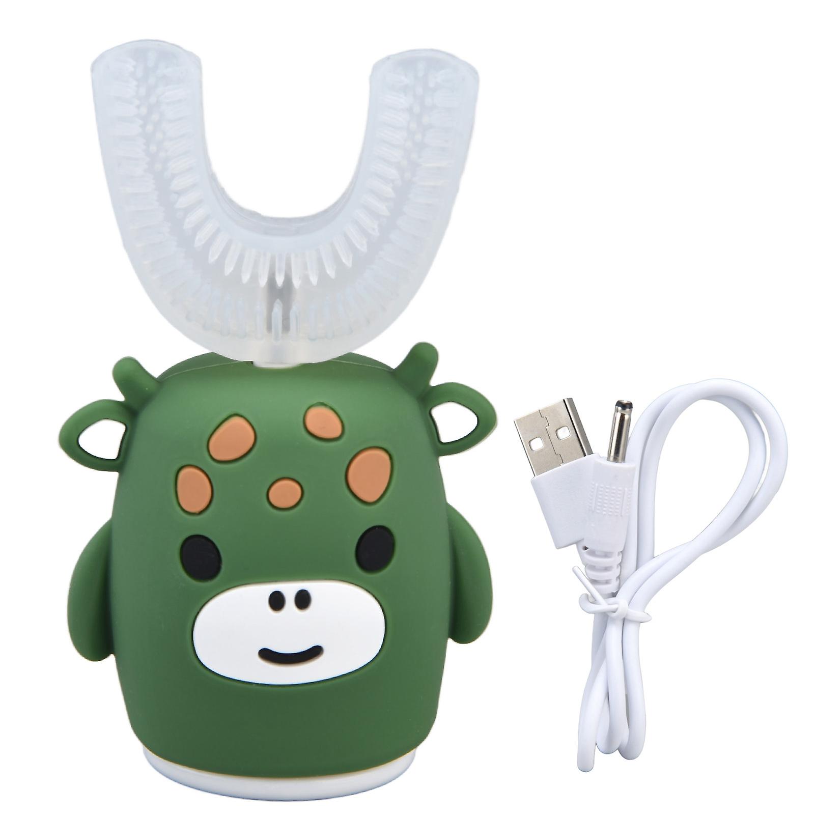 U-shaped Electric Toothbrush for Kids Automatic Soft Rechargeable Cartoon Pattern Small