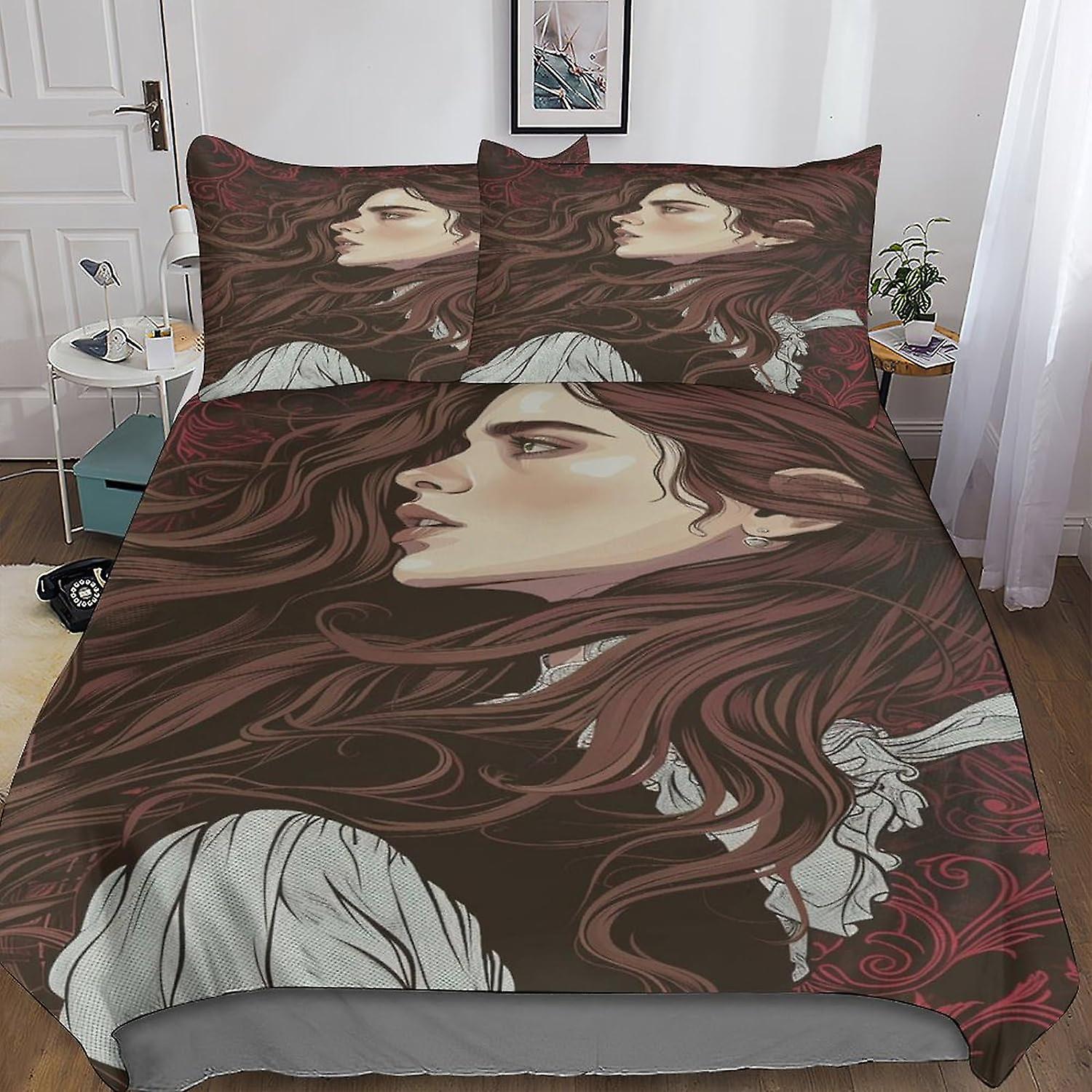 DSJackson The Vampire Diaries Hidden Zipper Closure Duvet Cover Set - 3D Print Microfiber Movies Bedding, Complete 3-Piece Set with Pillowcases, Perfe