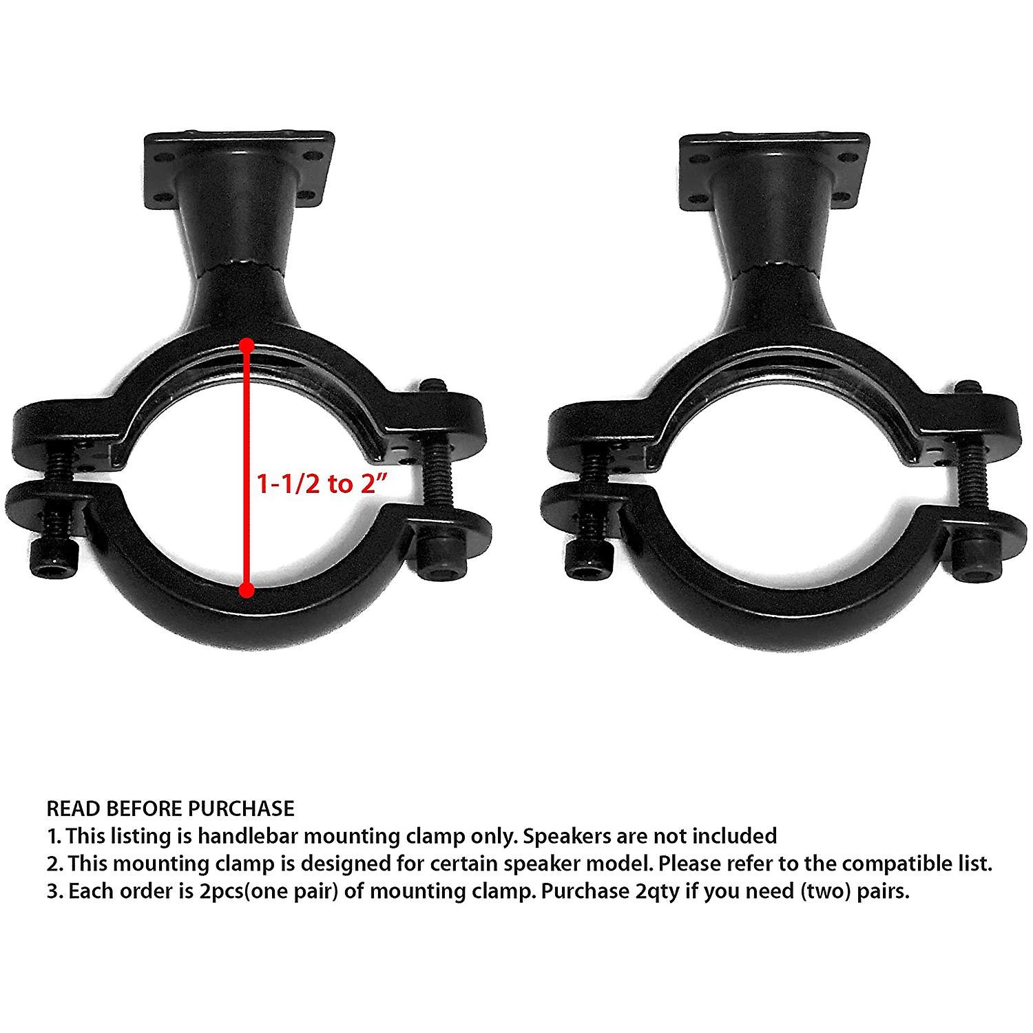 SPK500, SPK400, SPK350, M150, M600, M1000 Motosiklet için Gidon Korkuluk Hoparlör Kelepçesi Dağı o (2 adet Siyah) ~ 11406