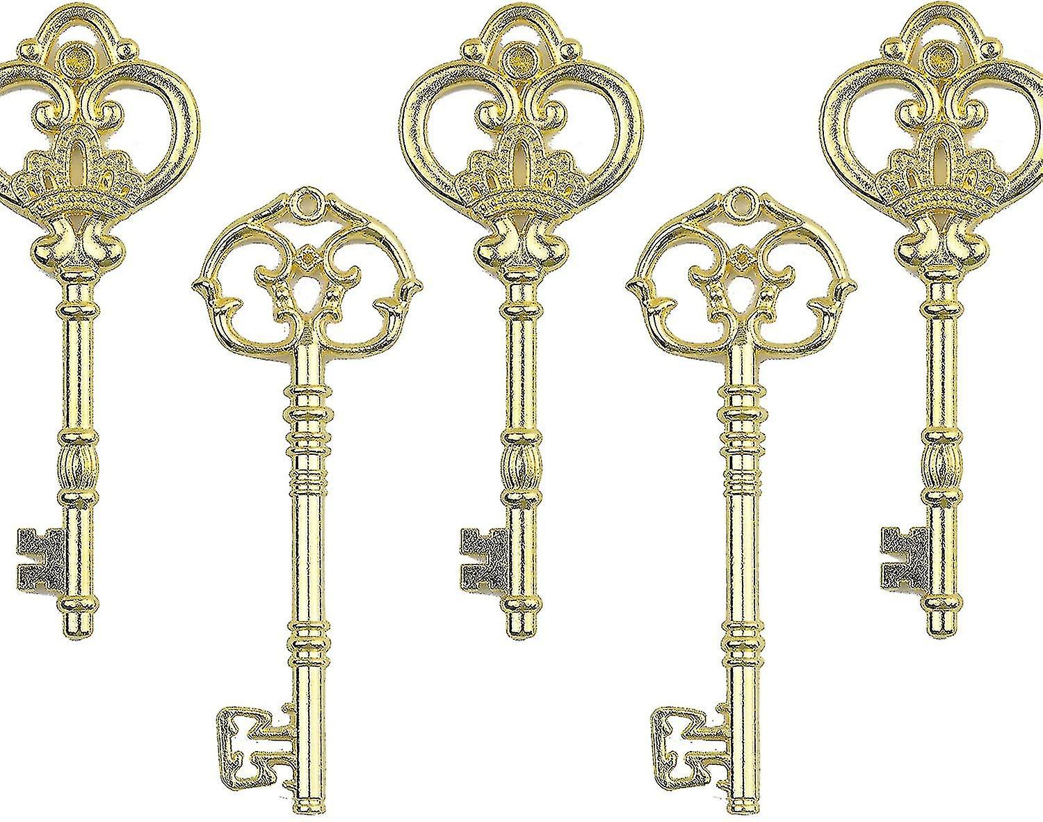 Mixed Set Of 20 Extra Large Skeleton Keys In Antique Bronze - Set Of 20 Keys (2 Styles) - 3 1/4" Keys