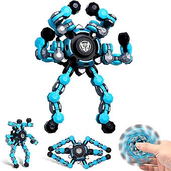 NEU Morphing sensorisches Fidget Spinner Spielzeug, lustiger DIY Spinning Top Hand Fingerspinner für Kinder und Erwachsene blau