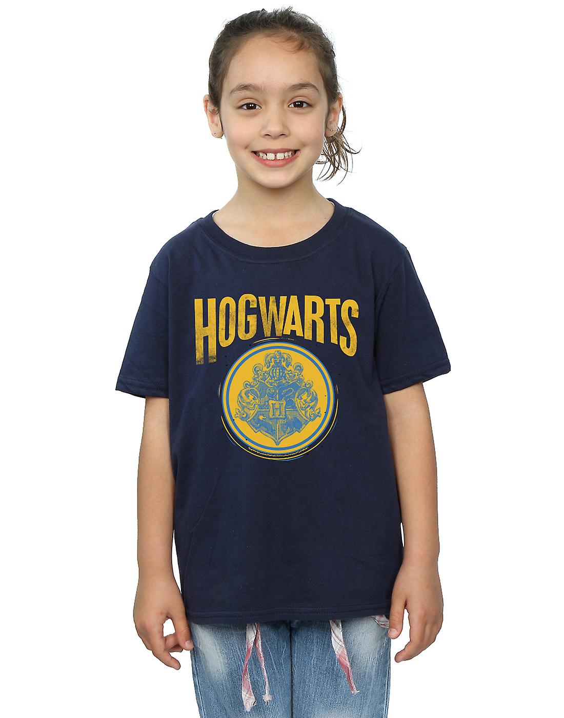 Maglietta Harry Potter Per Bambine E Ragazze - Hogwarts Plant Crest - T-Shirt A Maniche Corte, Vestibilità Aderente, Taglia L